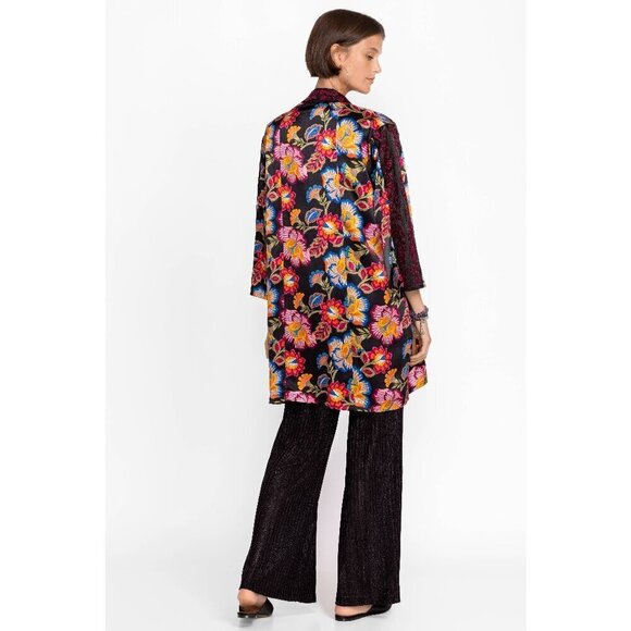 💕JOHNNY WAS WORKSHOP💕 Sedonia Kimono 100% Silk ~ Floral Print XS NWOT - Picture 10 of 16
